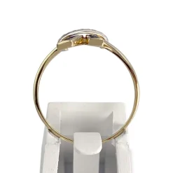 Bague d'occasion  or 750 2 tons diamants saphirs