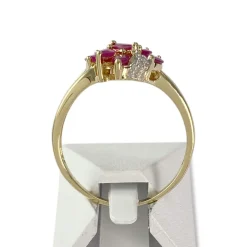 Bague d'occasion or 750 2 tons diamants, rubis