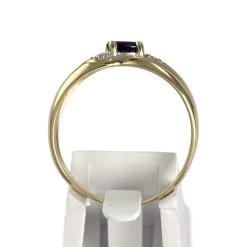 Bague d'occasion  or 750 2 tons diamants saphir