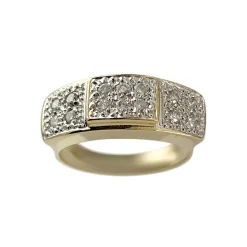 Bague d'occasion or 750 2 tons diamants