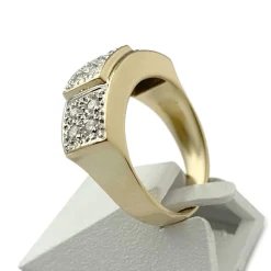 Bague d'occasion or 750 2 tons diamants