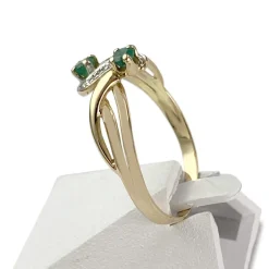 Bague d'occasion or 750 2 tons émeraude