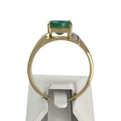 Bague d'occasion or 585 2 tons émeraude diamants