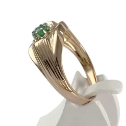 Bague d'occasion or 750 2 tons émeraude