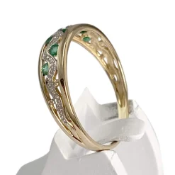 Bague d'occasion  or 750 2 tons émeraudes