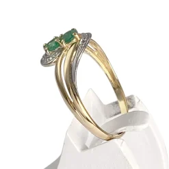 Bague d'occasion or 750 2 tons émeraudes