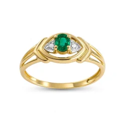 Bague d'occasion or 750 2 tons émeraude