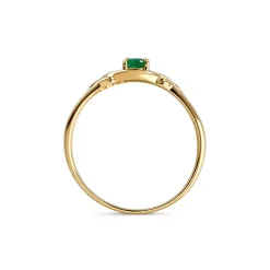 Bague d'occasion or 750 2 tons émeraude