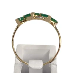 Bague d'occasion or 750 2 tons émeraudes diamants