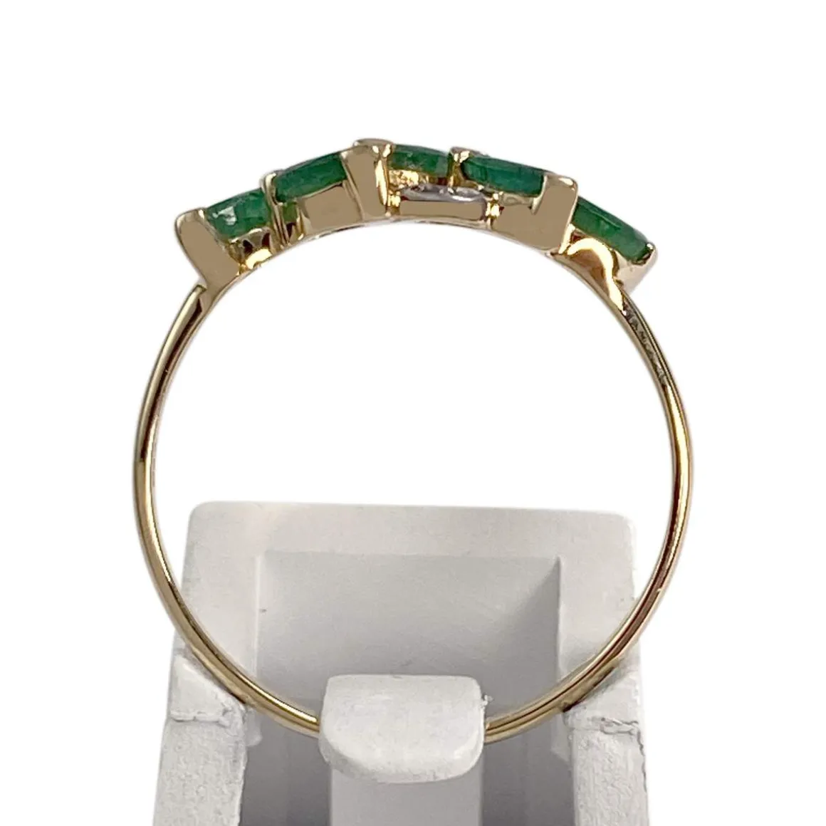 Bague d'occasion or 750 2 tons émeraudes diamants
