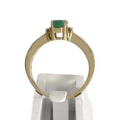 Bague d'occasion  or 750 2 tons émeraudes  diamants