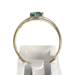 Bague d'occasion  or 2 tons 750 émeraude diamant