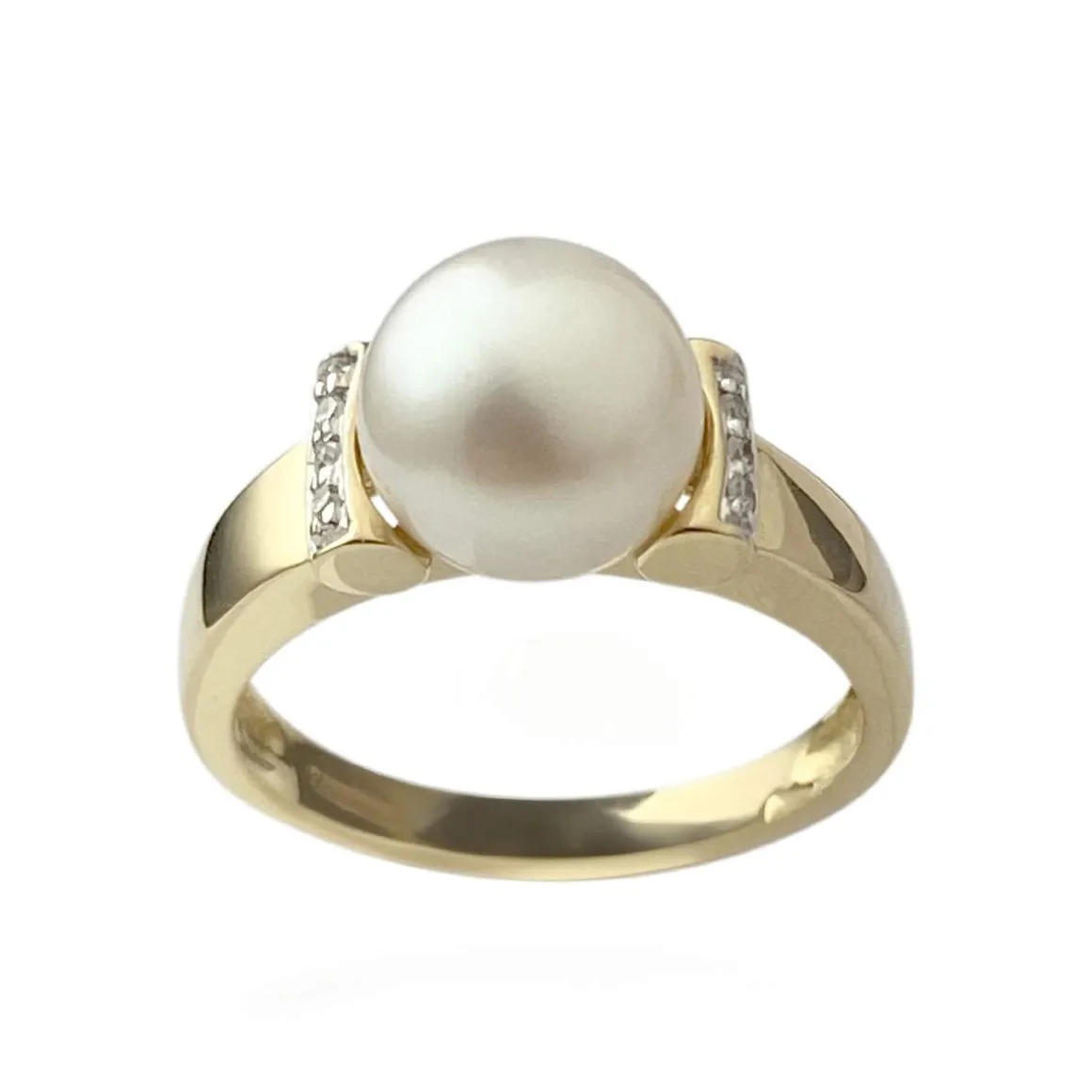 Bague d'occasion or 750 2 tons perle de culture diamants