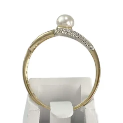 Bague d'occasion  or 750 2 tons perle de culture de Chine
