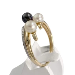 Bague d'occasion or 750 2 tons perle d'eau douce