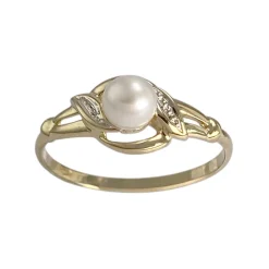 Bague d'occasion  or 750 2 tons perle de culture