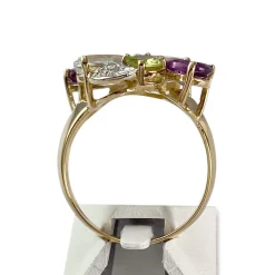 Bague d'occasion or 750 2 tons pierres fines
