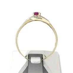 Bague d'occasion or 750 2 tons rubis diamants