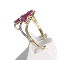Bague d'occasion or 375 2 tons rubis diamant