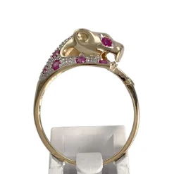 Bague d'occasion or 750 2 tons rubis diamant