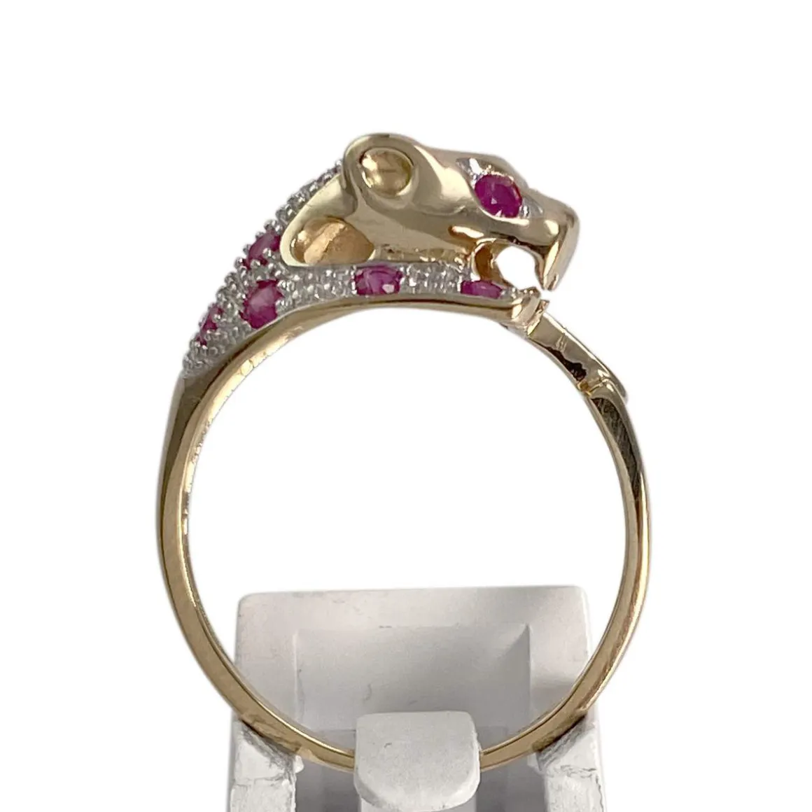 Bague d'occasion or 750 2 tons rubis diamant