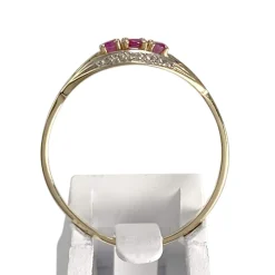 Bague d'occasion or 750 2 tons rubis diamant