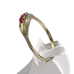 Bague d'occasion or 750 2 tons rubis diamant