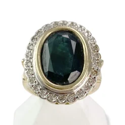 Bague d'occasion or 750 2 tons saphir diamants