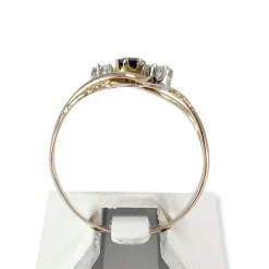 Bague d'occasion or 750 2 tons saphir diamants