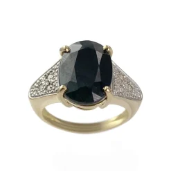 Bague d'occasion or 750 2 tons saphir diamant