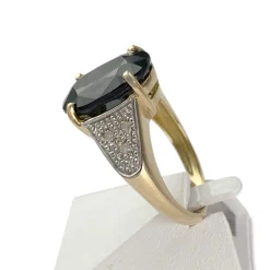 Bague d'occasion or 750 2 tons saphir diamant