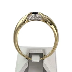 Bague d'occasion or 750 2 tons saphir diamants