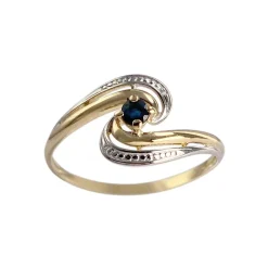 Bague d'occasion  or 750 2 tons saphir