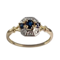 Bague d'occasion or 750 2 tons saphirs