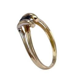 Bague d'occasion or 750 2 tons saphir