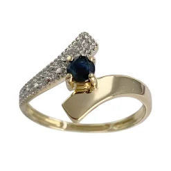 Bague d'occasion  or 2 tons 750 saphir
