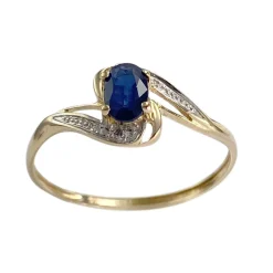 Bague d'occasion or 750 2 tons saphir