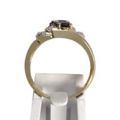 Bague d'occasion  or 2 tons 750 saphir diamant