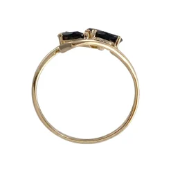 Bague d'occasion or 375 2 tons saphir diamant