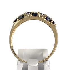 Bague d'occasion or 750 2 tons saphir diamant