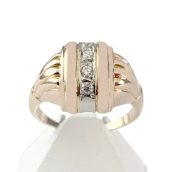 Bague d'occasion or 2 tons zirconias