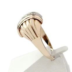 Bague d'occasion or 2 tons zirconias