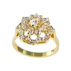 Bague d'occasion  or 750 2 tons zirconias