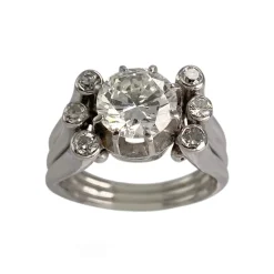 Bague d'occasion platine gris diamant