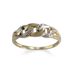 Bague d'occasion 2 tons or 750