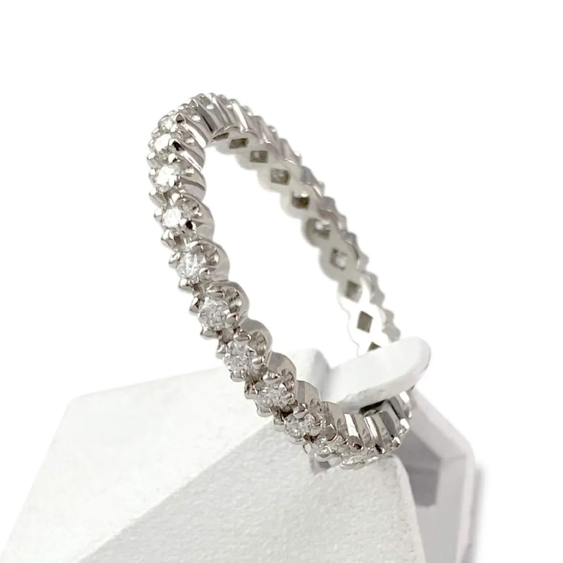 Bague d'occasion tour complet or 750 blanc diamants