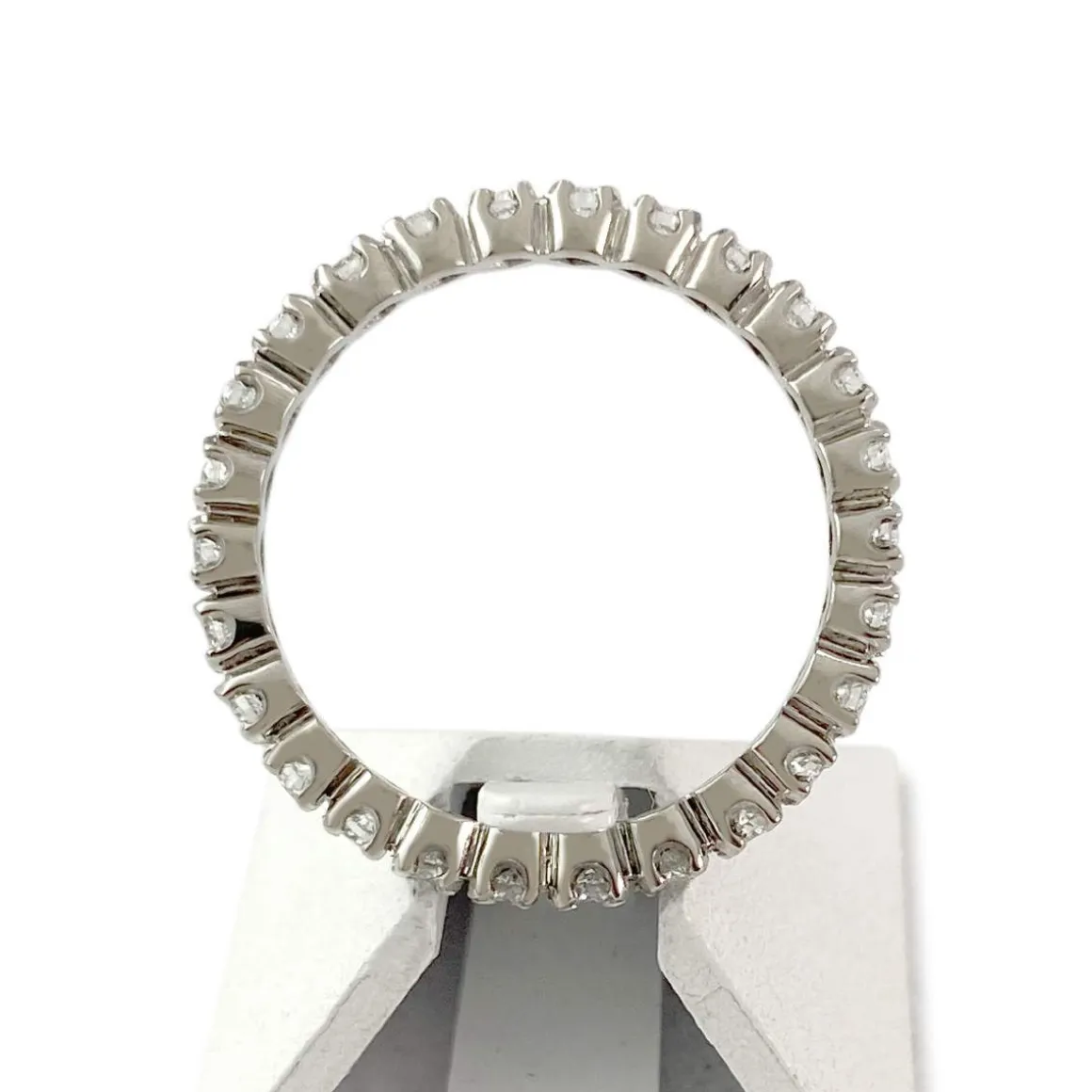 Bague d'occasion tour complet or 750 blanc diamants