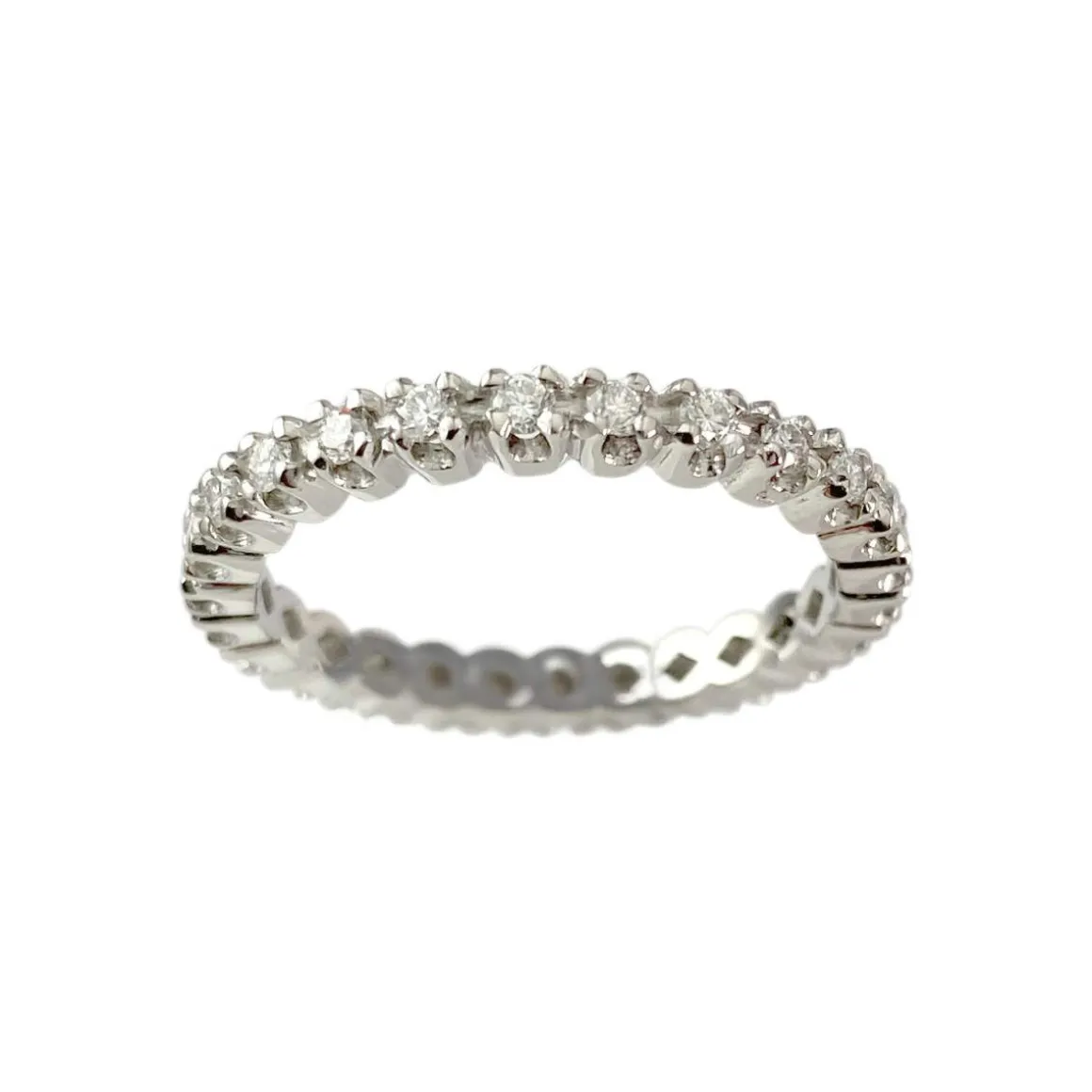 Bague d'occasion tour complet or 750 blanc diamants