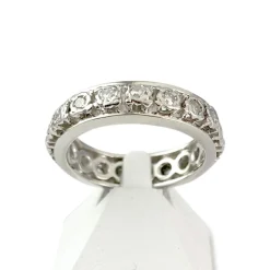 Bague d'occasion tour complet or 750 blanc diamants