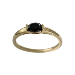 Bague Glamira d'occasion or 750 jaune diamant noir traité
